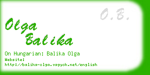 olga balika business card